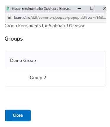 Group enrolments screenshot