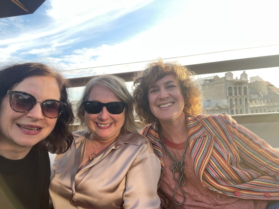 Jane with two other women in barcelona
