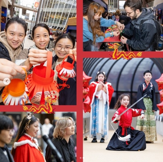 A collection of pictures of students celebrating Lunar new year