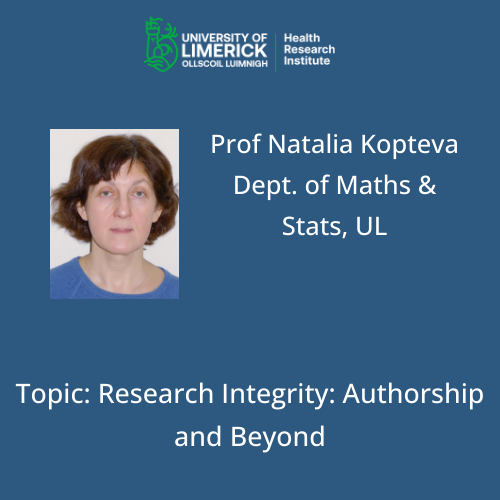 Natalie Kopteva headshot and Topic: Research Integrity: Authorship and Beyond