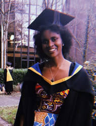 Sandrine Ndahiro, Graduate of the MA in English on graduation day