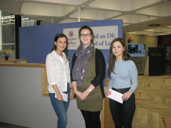 BA (Criminal Justice) course director Dr Susan Leahy with prize winners Michelle McDermott and Leah Geraghty
