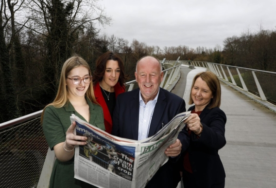  Limerick Voice editor Nicole Glennon with journalism course director Kathryn Hayes, Limerick Leader editor Eugene Phelan and Professor Helen Kelly Holmes, Dean of Arts, Humanities and Social Sciences. Picture: Arthur Ellis 