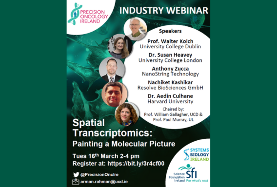 Flyer for webinar on Spatial Transcriptomics: Painting a Molecular Picture