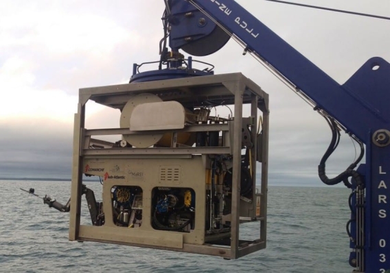 ROV Étaín being deployed from the ILV Granuaile, courtesy of CIL