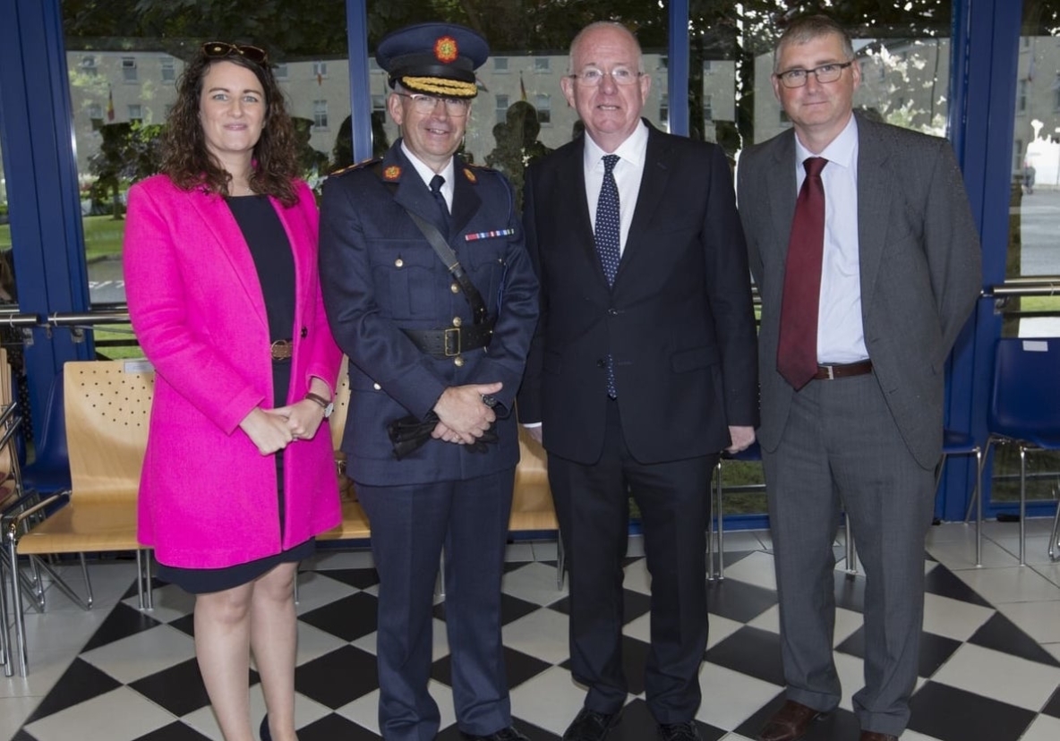 Dr. Eimear Spain, School of Law; Garda Commissioner Drew Harris; Charlie Flanagan, Minister for Justice and Equality; Professor Shane Kilcommins, Head of UL School of Law 