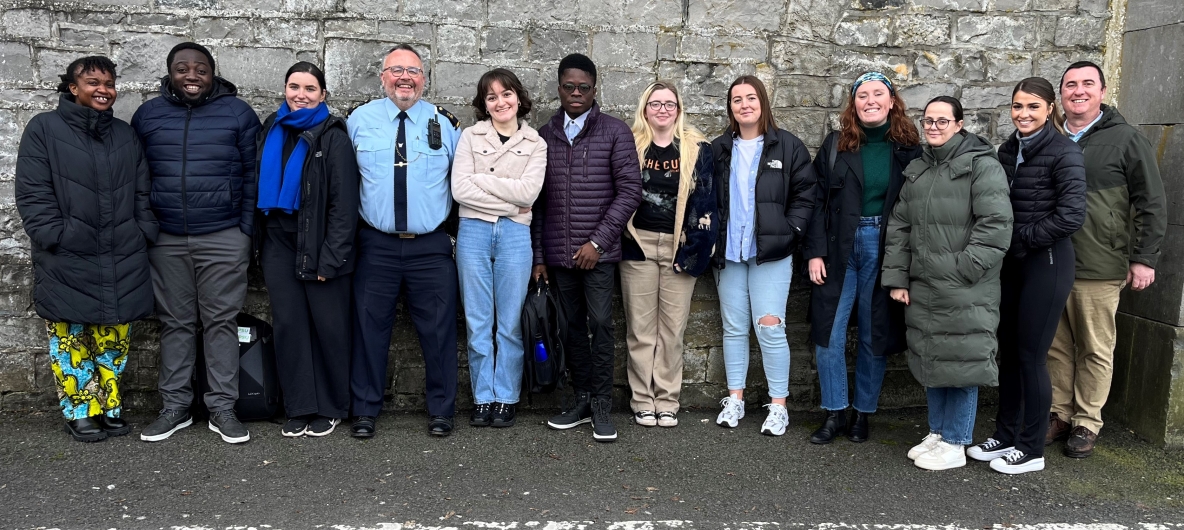 LLM/MA in Human Rights in Criminal Justice students outside limerick prison