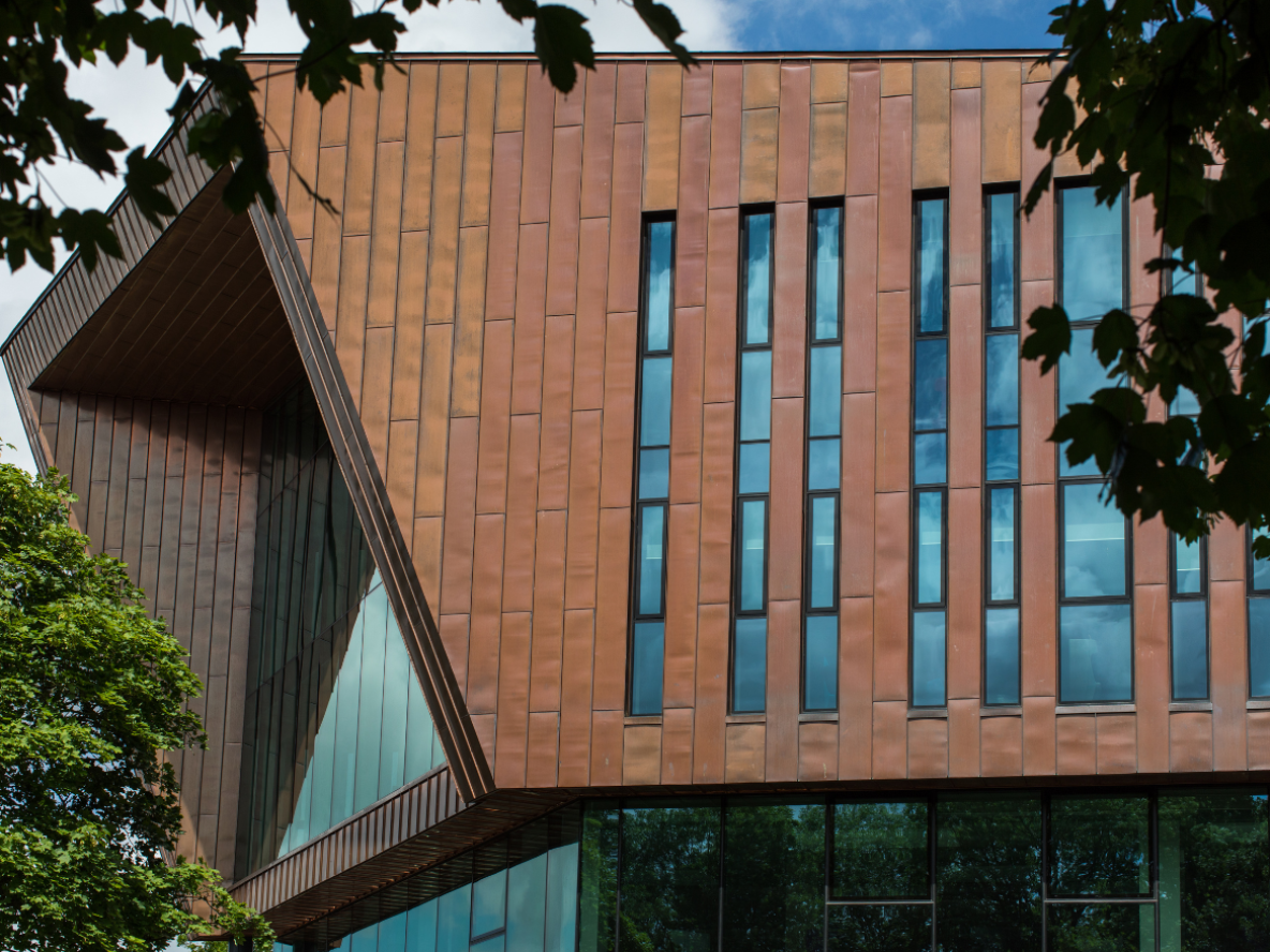 side view of exterior of Glucksman library 
