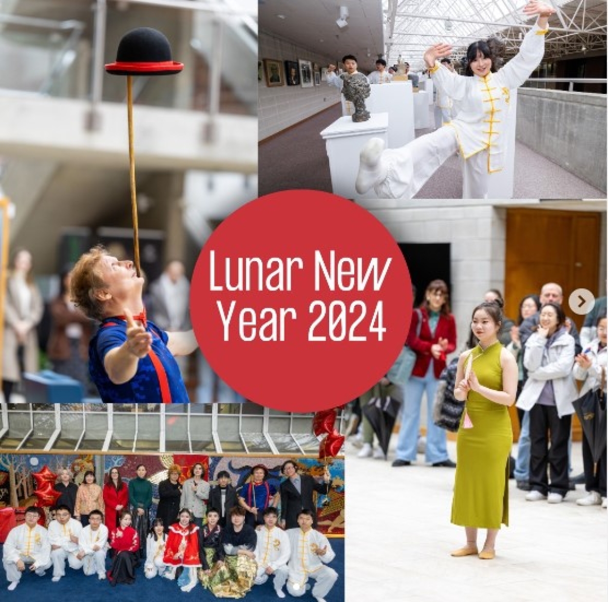 A collection of pictures of students celebrating Lunar new year