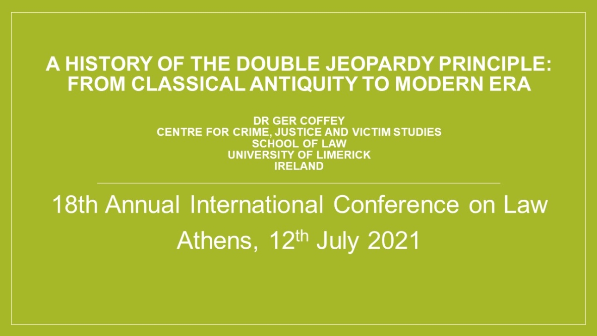 Ger Coffey Conference Slide