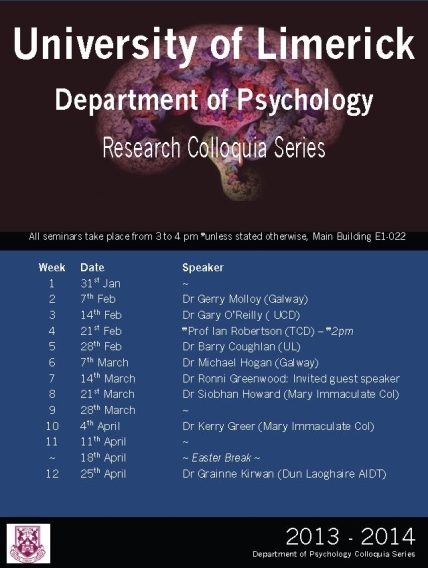 Psychology Seminar Series Spring 2014