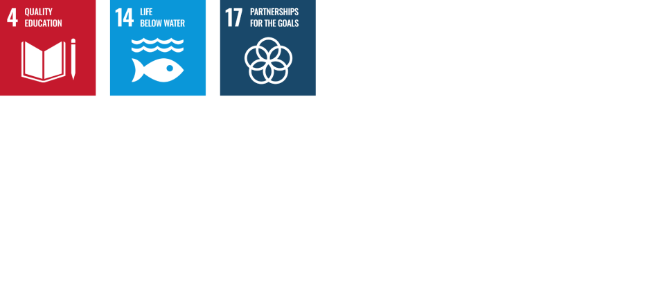 SDG logos 4, 14, and 17