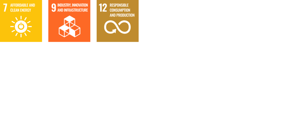 SDG logos 7, 9, and 12
