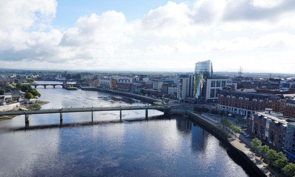 Aerial view of Limerick city