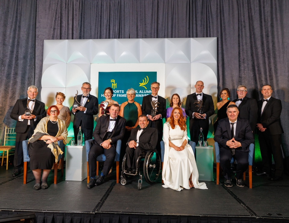 Award Recipients, Sponsors and Representatives on stage