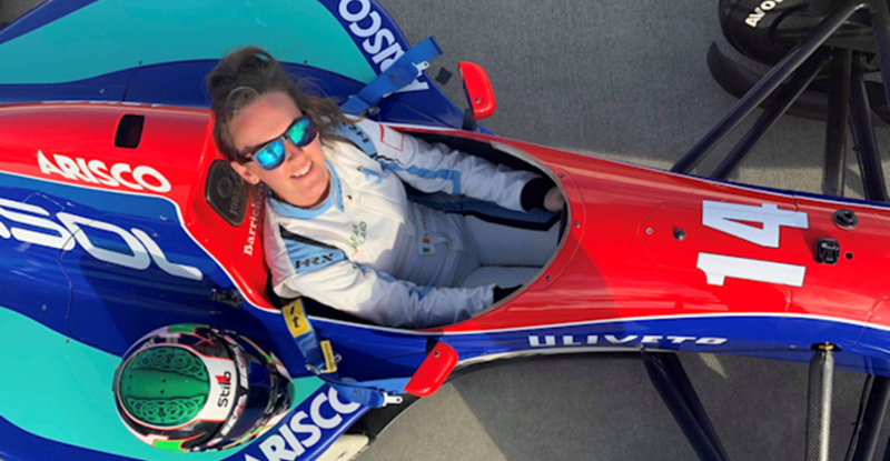 Nicole Drought in a race car