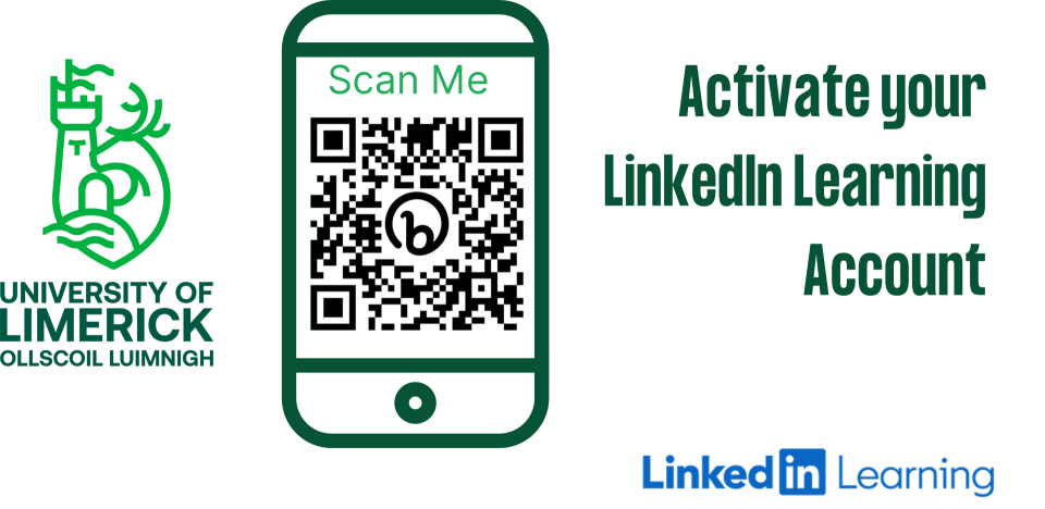 QR code to scan to activate a UL LinkedIn Learning account