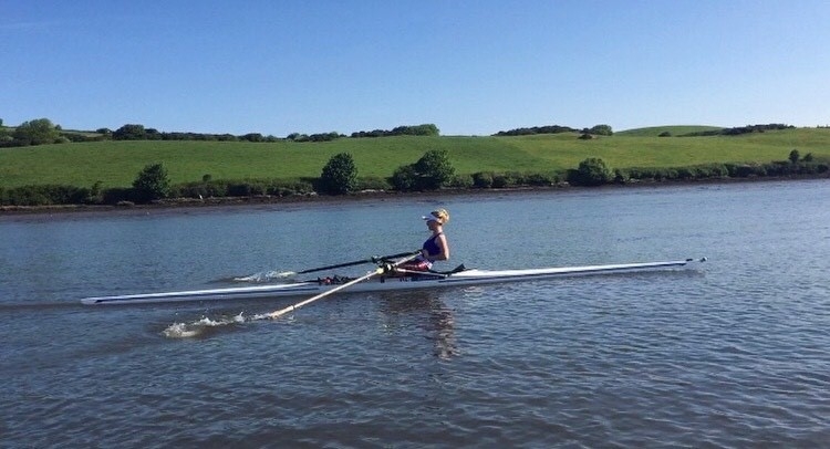 Aoibhinn rowing in the River Shannon in UL