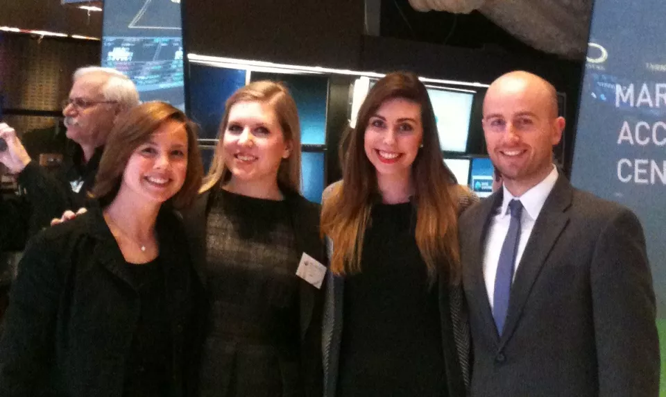 Alice with her co-workers in New York