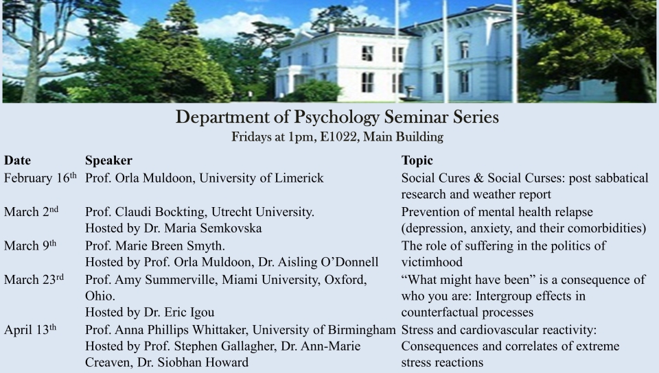 Psychology Seminar Series Spring 2018